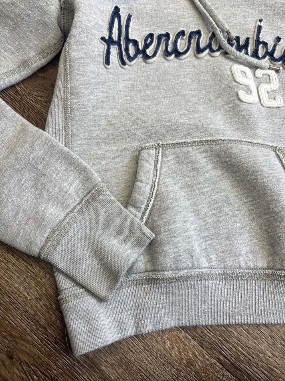 Abercrombie & Fitch Women's Heather Grey Y2K Logo Hoodie Size S - Picture 5 of 6